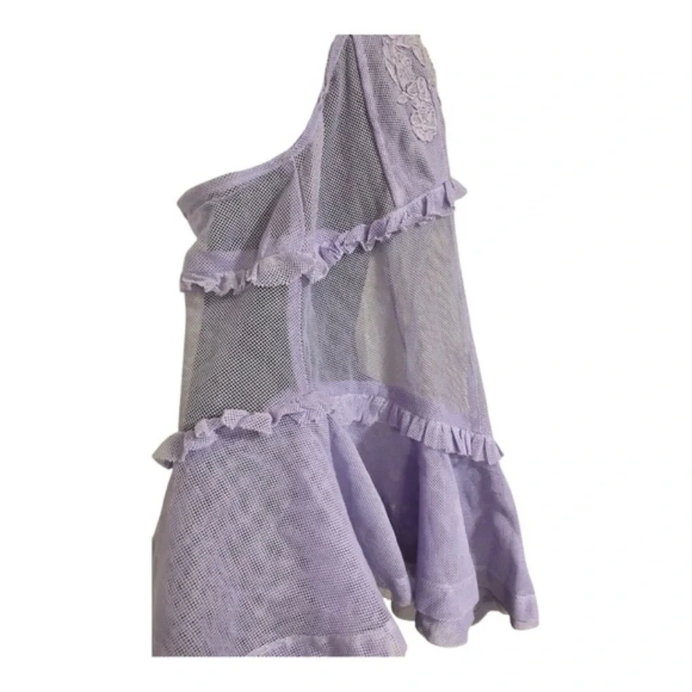 Free People intimately free purple lace mesh embroidered halter dress size Small - Picture 12 of 15